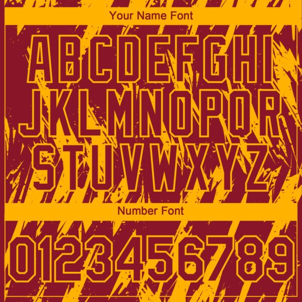 Custom Crimson Gold Splatter Torn Sharp Brush Stroke Authentic Baseball Jersey