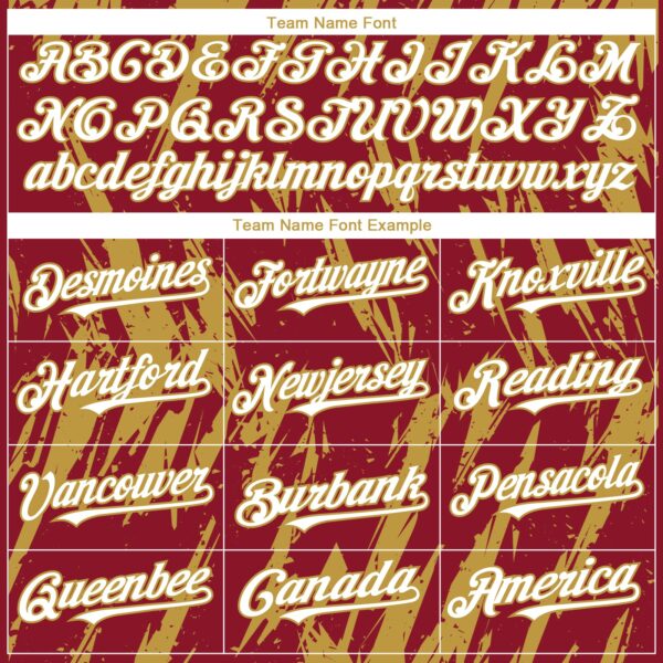 Custom Crimson White-Old Gold Splatter Torn Sharp Brush Stroke Authentic Baseball Jersey