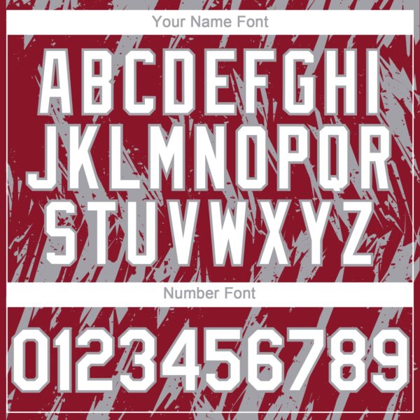 Custom Crimson White-Gray Splatter Torn Sharp Brush Stroke Authentic Baseball Jersey