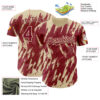 Custom Crimson Cream Splatter Torn Sharp Brush Stroke Authentic Baseball Jersey