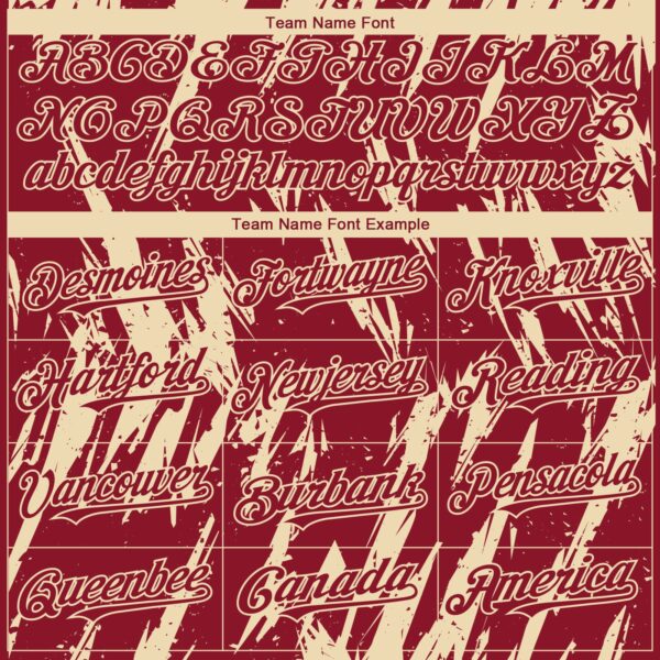 Custom Crimson Cream Splatter Torn Sharp Brush Stroke Authentic Baseball Jersey