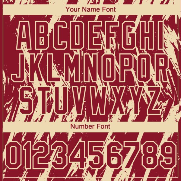 Custom Crimson Cream Splatter Torn Sharp Brush Stroke Authentic Baseball Jersey