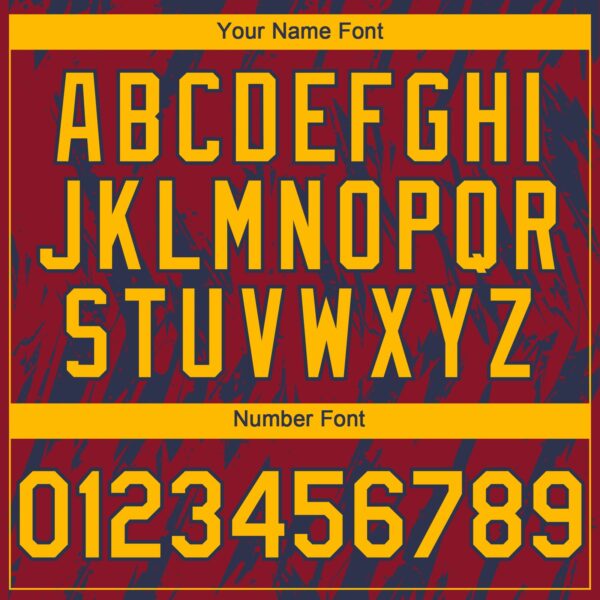 Custom Crimson Gold-Navy Splatter Torn Sharp Brush Stroke Authentic Baseball Jersey