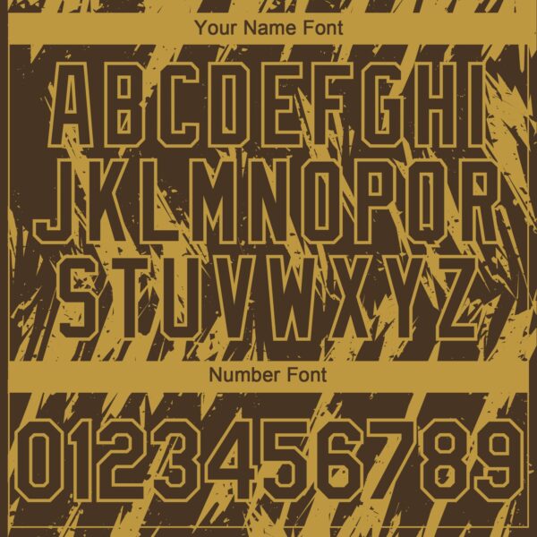 Custom Brown Old Gold Splatter Torn Sharp Brush Stroke Authentic Baseball Jersey