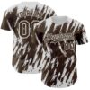 Custom Brown White Splatter Torn Sharp Brush Stroke Authentic Baseball Jersey