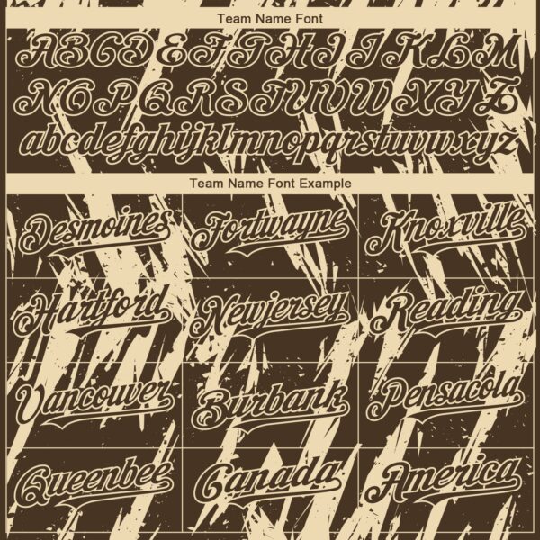 Custom Brown Cream Splatter Torn Sharp Brush Stroke Authentic Baseball Jersey