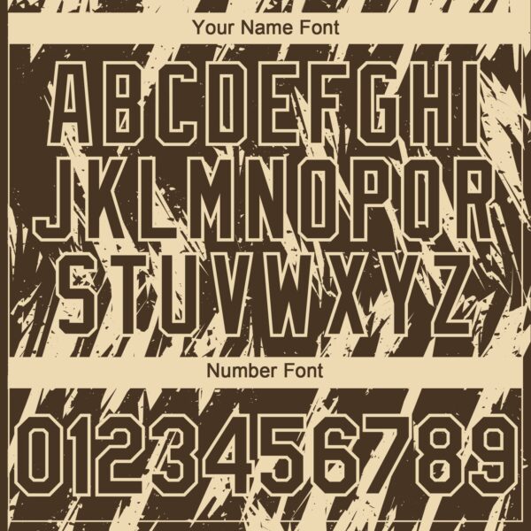 Custom Brown Cream Splatter Torn Sharp Brush Stroke Authentic Baseball Jersey