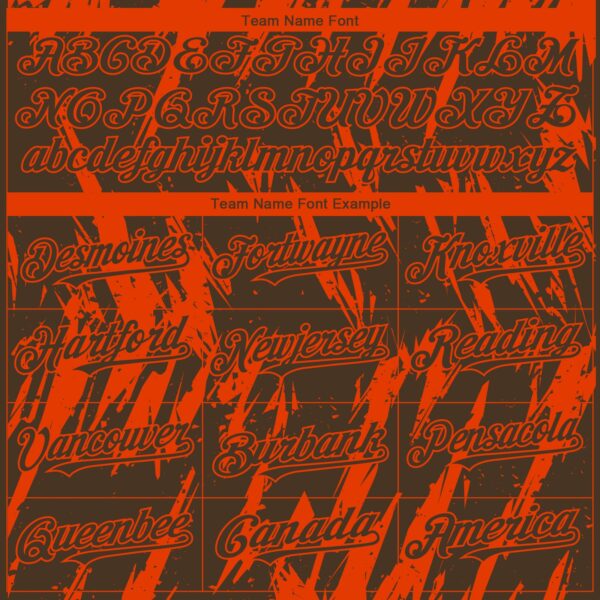 Custom Brown Orange Splatter Torn Sharp Brush Stroke Authentic Baseball Jersey