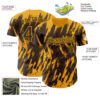 Custom Brown Gold Splatter Torn Sharp Brush Stroke Authentic Baseball Jersey