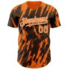 Custom Brown Bay Orange-White Splatter Torn Sharp Brush Stroke Authentic Baseball Jersey