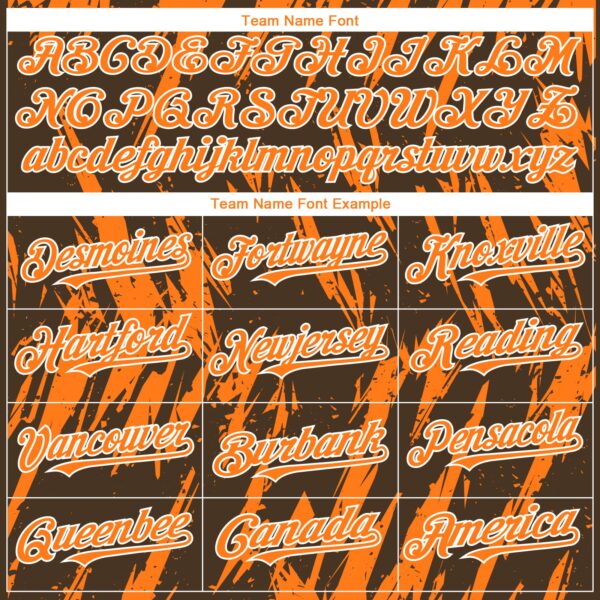 Custom Brown Bay Orange-White Splatter Torn Sharp Brush Stroke Authentic Baseball Jersey