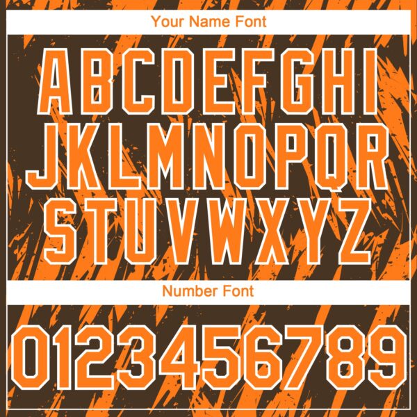 Custom Brown Bay Orange-White Splatter Torn Sharp Brush Stroke Authentic Baseball Jersey