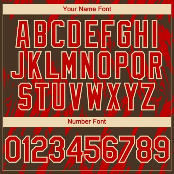 Custom Brown Red-White Splatter Torn Sharp Brush Stroke Authentic Baseball Jersey