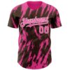 Custom Brown Pink-White Splatter Torn Sharp Brush Stroke Authentic Baseball Jersey