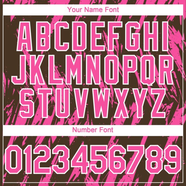 Custom Brown Pink-White Splatter Torn Sharp Brush Stroke Authentic Baseball Jersey