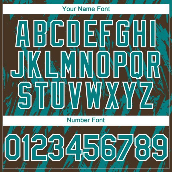 Custom Brown Teal-White Splatter Torn Sharp Brush Stroke Authentic Baseball Jersey