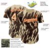 Custom Brown Cream-Orange Splatter Torn Sharp Brush Stroke Authentic Baseball Jersey