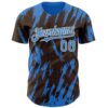 Custom Brown Powder Blue-Cream Splatter Torn Sharp Brush Stroke Authentic Baseball Jersey