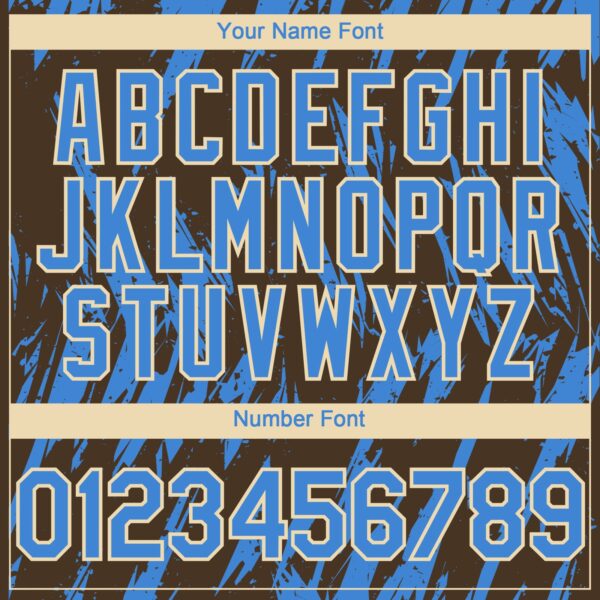 Custom Brown Powder Blue-Cream Splatter Torn Sharp Brush Stroke Authentic Baseball Jersey