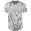 Custom White Gray Splatter Torn Sharp Brush Stroke Authentic Baseball Jersey