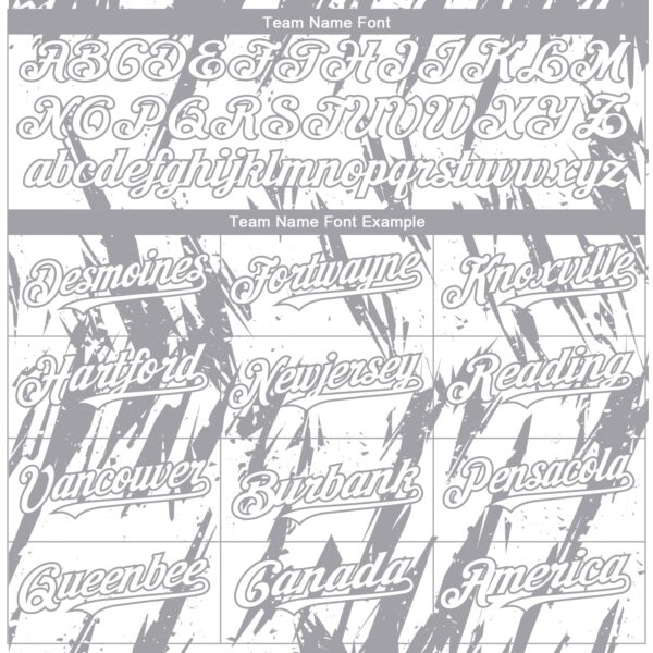 Custom White Gray Splatter Torn Sharp Brush Stroke Authentic Baseball Jersey