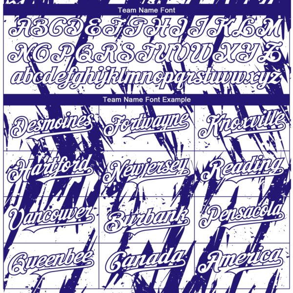 Custom White Dark Purple Splatter Torn Sharp Brush Stroke Authentic Baseball Jersey