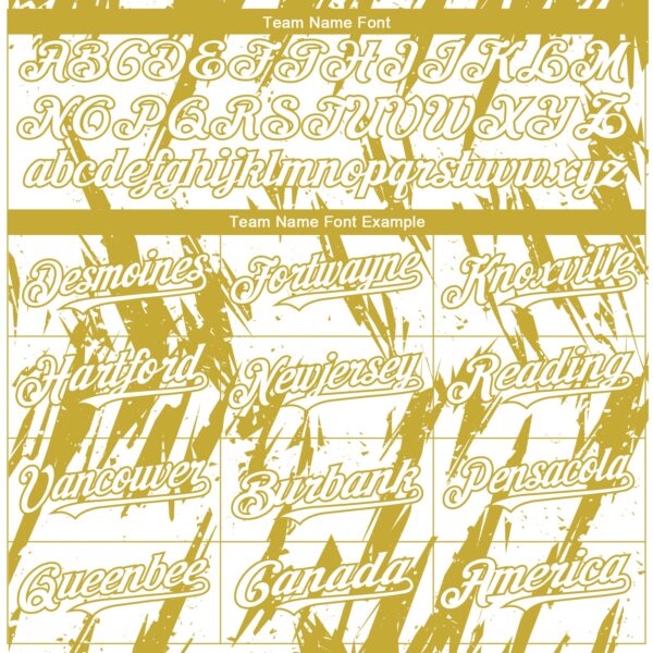 Custom White Old Gold Splatter Torn Sharp Brush Stroke Authentic Baseball Jersey