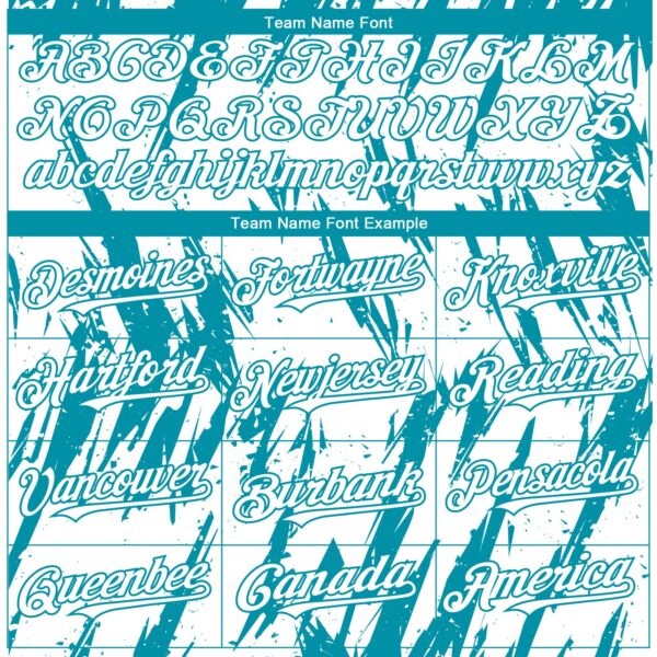 Custom White Teal Splatter Torn Sharp Brush Stroke Authentic Baseball Jersey