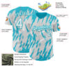 Custom White Lakes Blue Splatter Torn Sharp Brush Stroke Authentic Baseball Jersey