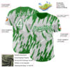 Custom White Grass Green Splatter Torn Sharp Brush Stroke Authentic Baseball Jersey