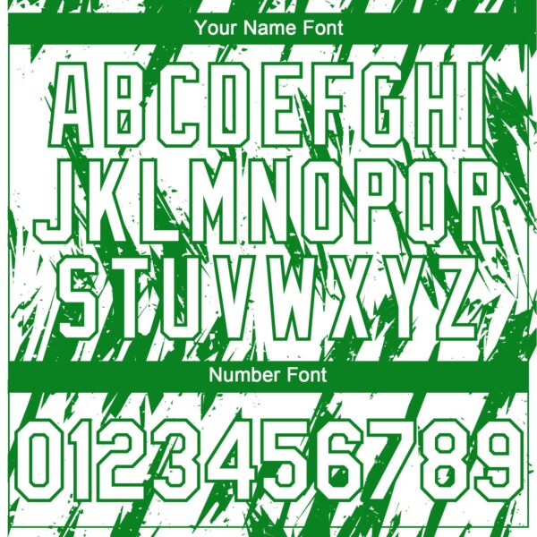 Custom White Grass Green Splatter Torn Sharp Brush Stroke Authentic Baseball Jersey