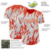 Custom White Orange Splatter Torn Sharp Brush Stroke Authentic Baseball Jersey