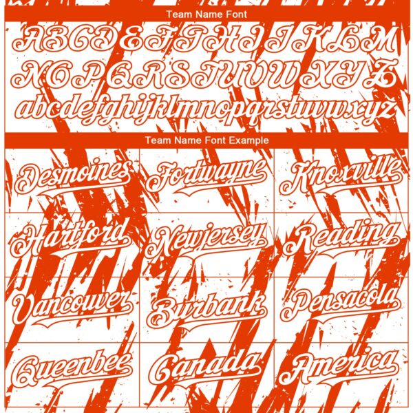 Custom White Orange Splatter Torn Sharp Brush Stroke Authentic Baseball Jersey