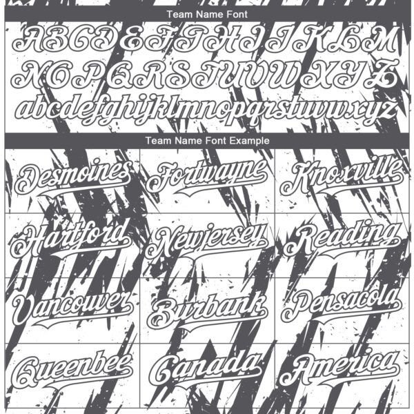 Custom White Steel Gray Splatter Torn Sharp Brush Stroke Authentic Baseball Jersey