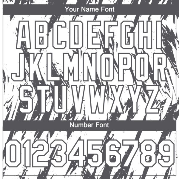 Custom White Steel Gray Splatter Torn Sharp Brush Stroke Authentic Baseball Jersey