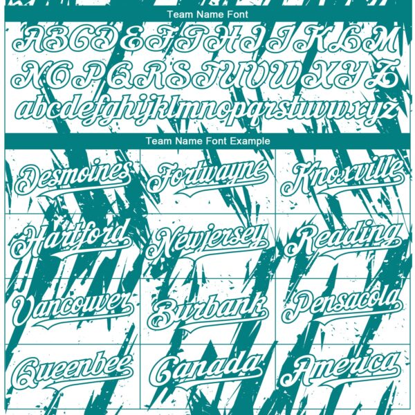 Custom White Teal Splatter Torn Sharp Brush Stroke Authentic Baseball Jersey