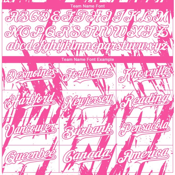 Custom White Pink Splatter Torn Sharp Brush Stroke Authentic Baseball Jersey