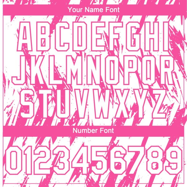 Custom White Pink Splatter Torn Sharp Brush Stroke Authentic Baseball Jersey