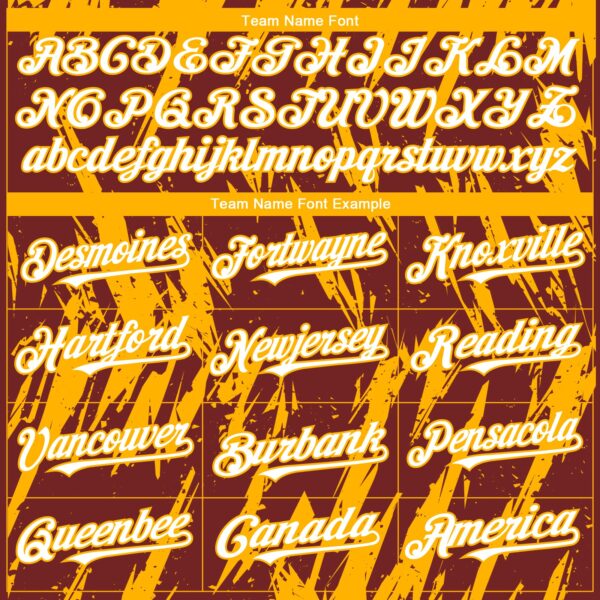 Custom Burgundy White-Gold Splatter Torn Sharp Brush Stroke Authentic Baseball Jersey