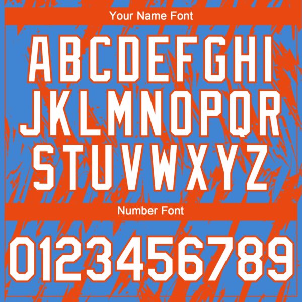 Custom Powder Blue White-Orange Splatter Torn Sharp Brush Stroke Authentic Baseball Jersey