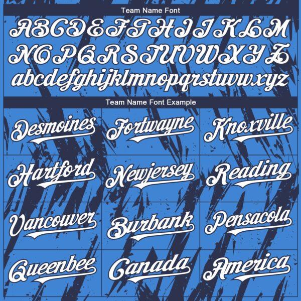 Custom Powder Blue White-Navy Splatter Torn Sharp Brush Stroke Authentic Baseball Jersey