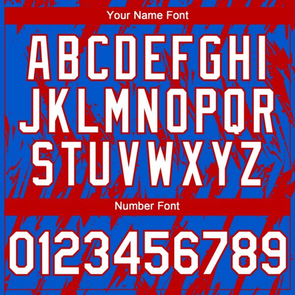 Custom Thunder Blue White-Red Splatter Torn Sharp Brush Stroke Authentic Baseball Jersey