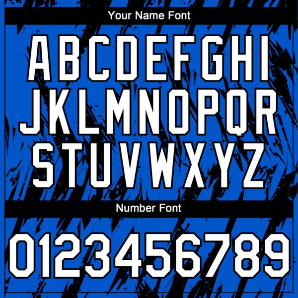 Custom Thunder Blue White-Black Splatter Torn Sharp Brush Stroke Authentic Baseball Jersey