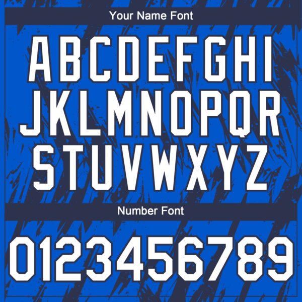 Custom Thunder Blue White-Navy Splatter Torn Sharp Brush Stroke Authentic Baseball Jersey