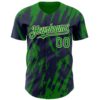 Custom Navy Kelly Green-Cream Splatter Torn Sharp Brush Stroke Authentic Baseball Jersey