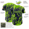 Custom Navy Neon Green Splatter Torn Sharp Brush Stroke Authentic Baseball Jersey