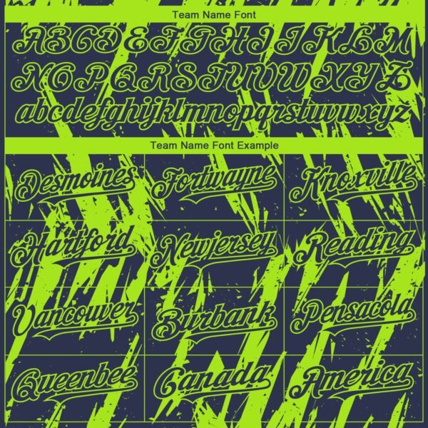 Custom Navy Neon Green Splatter Torn Sharp Brush Stroke Authentic Baseball Jersey