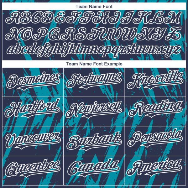 Custom Navy White-Teal Splatter Torn Sharp Brush Stroke Authentic Baseball Jersey