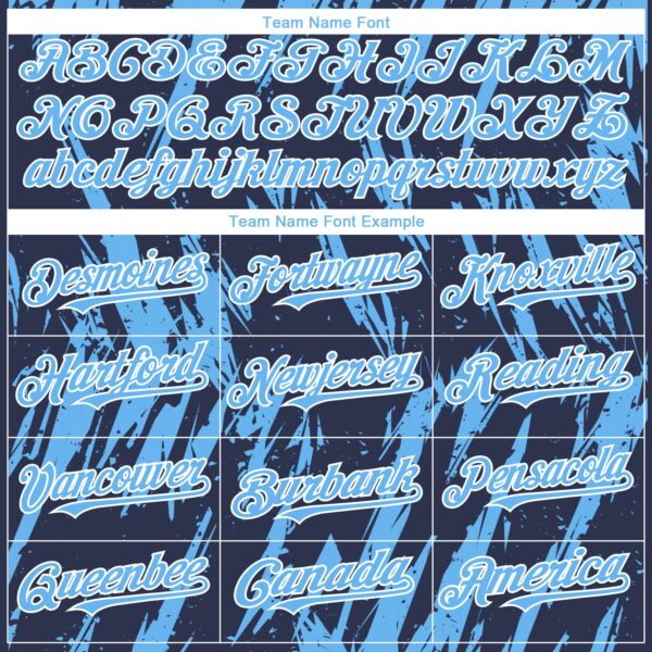 Custom Navy Sky Blue-White Splatter Torn Sharp Brush Stroke Authentic Baseball Jersey