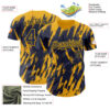 Custom Navy Gold Splatter Torn Sharp Brush Stroke Authentic Baseball Jersey